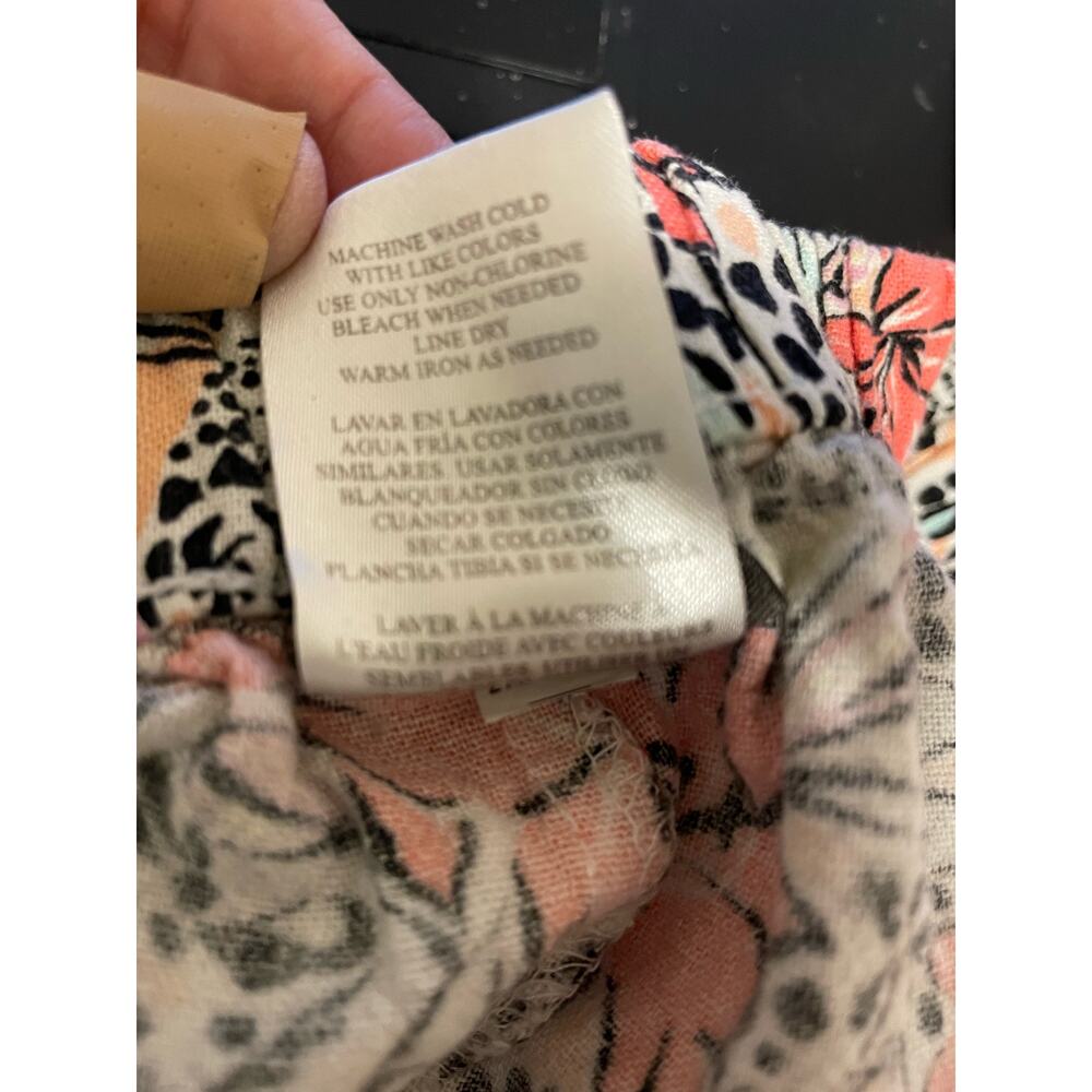 Vince Camuto linen floral leopard print shorts elastic waist tropical Girls 8 - Picture 6 of 6